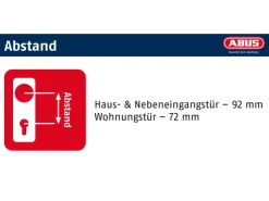 Abus Wohnungseingangstüren^Schutzbeschlag HLN414 Beidseitig Drücker 52 mm - 67 mm Neusilber
