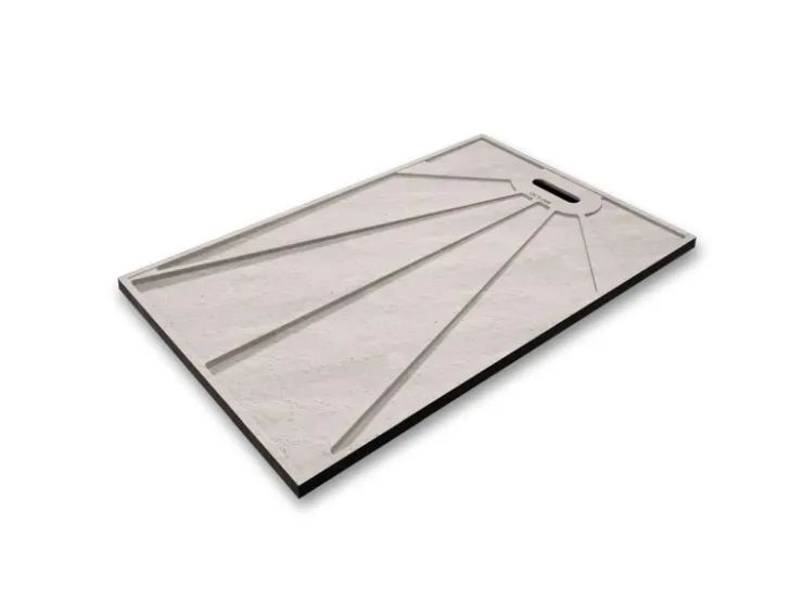 Abläufe|Steine^AICA 90x110x3cm Rechteck Duschtasse mit Ablaufgarnitur Schwarz Stein-Effekt Duschwanne