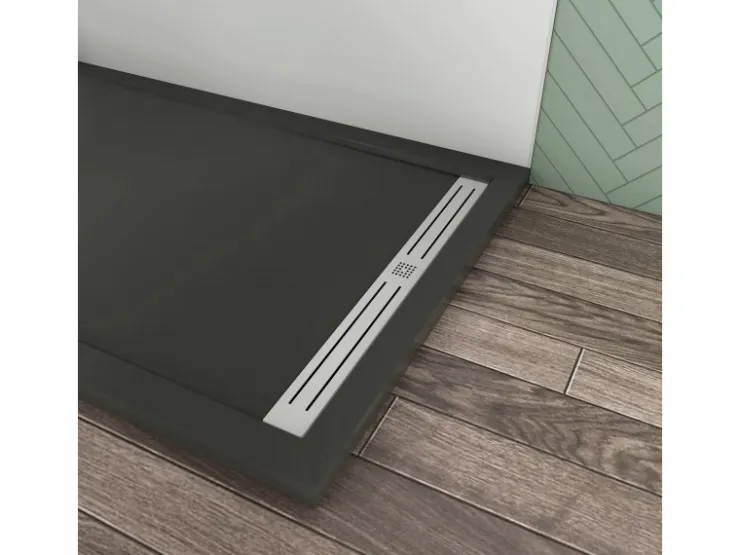 Abläufe|Steine^AICA 80x140x3cm Rechteck Duschtasse Schwarz Stein-Effekt Duschwanne Für Duschkabine Duschwand