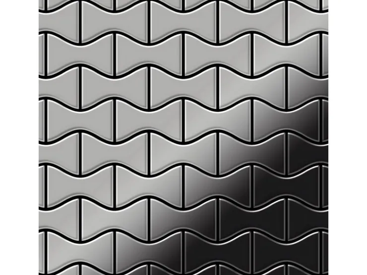 Mosaikfliesen^ALLOY Mosaik Fliese Massiv Metall Edelstahl Hochglanz Grau 1,6mm Kismet-s-s-m 1 Paket mit 10 Matten 0,86 m2 Grau