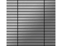 Mosaikfliesen^ALLOY Mosaik Fliese Massiv Metall Edelstahl Marine Gebürstet Grau 1,6mm Linear-s-s-mb 1 Paket mit 10 Matten 0,94 m2 Grau