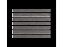 Mosaikfliesen^ALLOY Mosaik Fliese Massiv Metall Edelstahl Marine Gebürstet Grau 1,6mm Linear-s-s-mb 1 Paket mit 10 Matten 0,94 m2 Grau