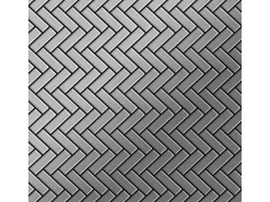 Mosaikfliesen^ALLOY Mosaik Fliese Massiv Metall Edelstahl Marine Gebürstet Grau Herringbone-s-s-mb 1 Paket mit 10 Matten 0,85 m2 Grau