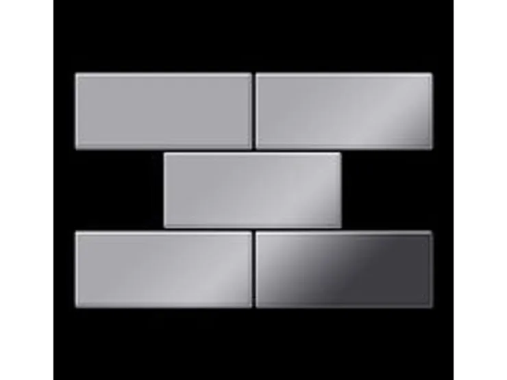 Mosaikfliesen^ALLOY Mosaik Fliese Massiv Metall Edelstahl Marine Hochglanz Grau 1,6mm Subway-s-s-mm 1 Paket mit 50 Matten 0,58 m2 Grau