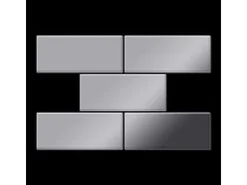 Mosaikfliesen^ALLOY Mosaik Fliese Massiv Metall Edelstahl Marine Hochglanz Grau 1,6mm Subway-s-s-mm 1 Paket mit 50 Matten 0,58 m2 Grau
