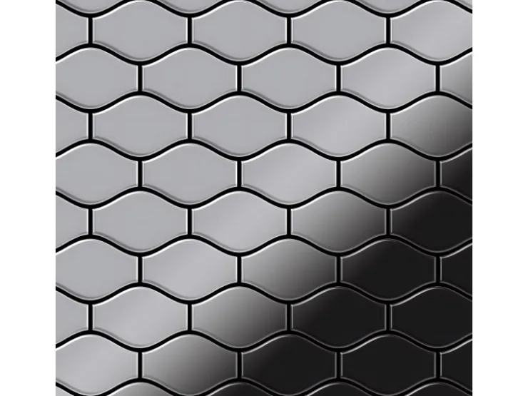 Mosaikfliesen^ALLOY Mosaik Fliese Massiv Metall Edelstahl Hochglanz Grau 1,6mm Karma-s-s-m 1 Paket mit 10 Matten 0,86 m2 Grau