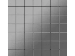 Mosaikfliesen^ALLOY Mosaik Fliese Massiv Metall Edelstahl Gebürstet Grau 1,6mm Stark Attica-s-s-b 1 Paket mit 10 Matten 0,85 m2 Grau
