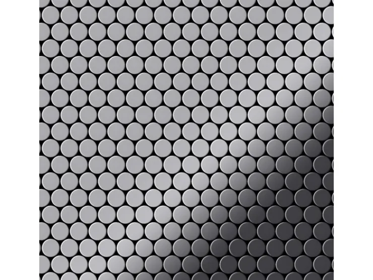 Mosaikfliesen^ALLOY Mosaik Fliese Massiv Metall Edelstahl Marine Hochglanz Grau 1,6mm Penny-s-s-mm 1 Paket mit 10 Matten 0,88 m2 Grau