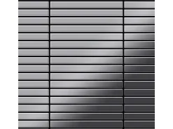 Mosaikfliesen^ALLOY Mosaik Fliese Massiv Metall Edelstahl Marine Hochglanz Grau 1,6mm Linear-s-s-mm 1 Paket mit 10 Matten 0,94 m2 Grau