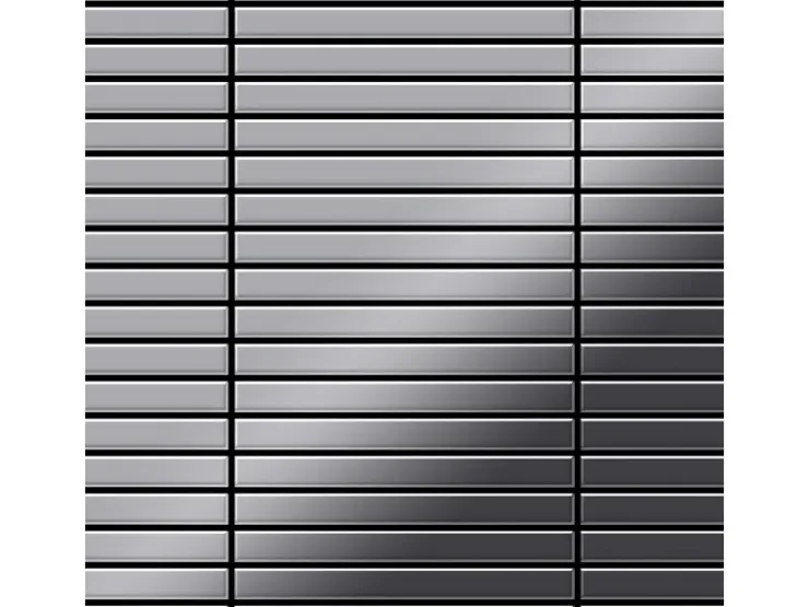 Mosaikfliesen^ALLOY Mosaik Fliese Massiv Metall Edelstahl Marine Hochglanz Grau 1,6mm Linear-s-s-mm 1 Paket mit 10 Matten 0,94 m2 Grau