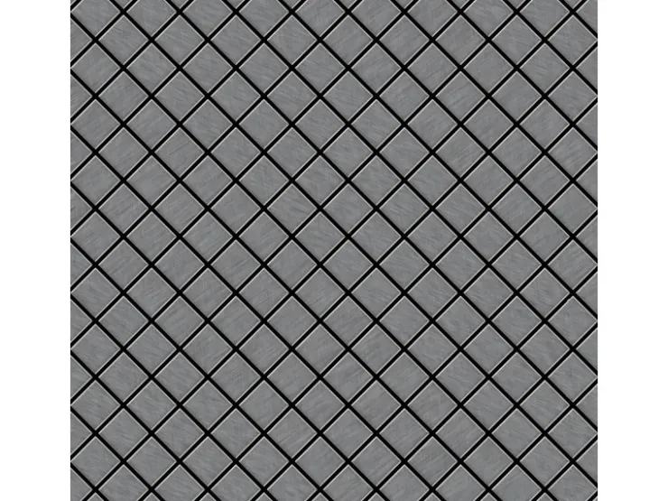 Mosaikfliesen^ALLOY Mosaik Fliese Massiv Metall Edelstahl Marine Gebürstet Grau Diamond-s-s-mb 1 Paket mit 10 Matten 0,91 m2 Grau