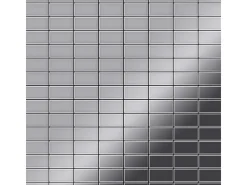 Mosaikfliesen^ALLOY Mosaik Fliese Massiv Metall Edelstahl Marine Hochglanz Grau Bauhaus-s-s-mm 1 Paket mit 10 Matten 1,05 m2 Grau