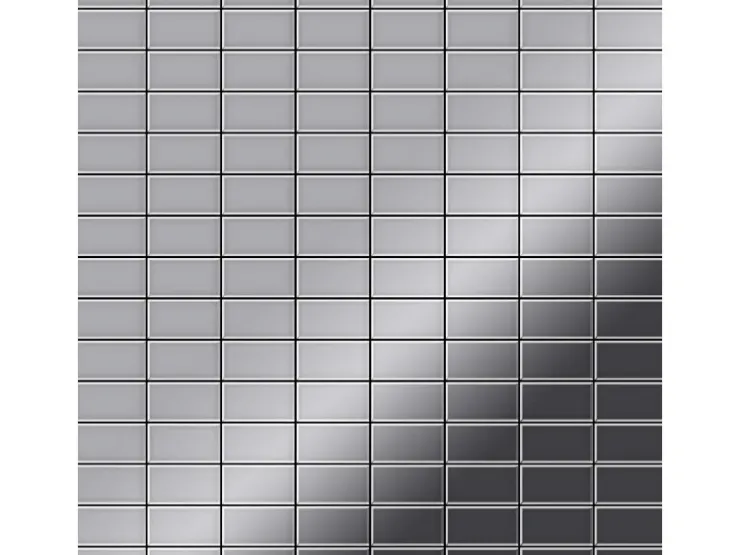 Mosaikfliesen^ALLOY Mosaik Fliese Massiv Metall Edelstahl Marine Hochglanz Grau Bauhaus-s-s-mm 1 Paket mit 10 Matten 1,05 m2 Grau