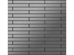 Mosaikfliesen^ALLOY Mosaik Fliese Massiv Metall Edelstahl Gebürstet Grau 1,6mm Stark Avenue-s-s-b 1 Paket mit 10 Matten 0,74 m2 Grau