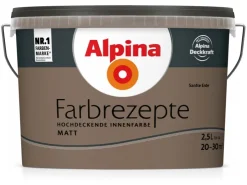 Alpina Musterfliesen^Farbrezepte matt 2,5 Liter Sanfte Erde