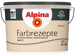 Alpina Musterfliesen^Farbrezepte matt 2,5 Liter Weicher Sand