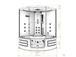 AcquaVapore Badlüfter^AquaVapore Dampfdusche Whirlpool Dusche Duschkabine K70-SW-TH-SC 150x150cm