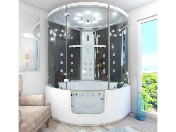 AcquaVapore Badlüfter^AquaVapore Dampfdusche Whirlpool Dusche Duschkabine K60-SW-TH-EC-SC 140x140cm