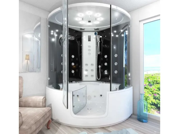 AcquaVapore Badlüfter^AquaVapore Dampfdusche Whirlpool Dusche Duschkabine K60-SW-TH-EC-SC 140x140cm