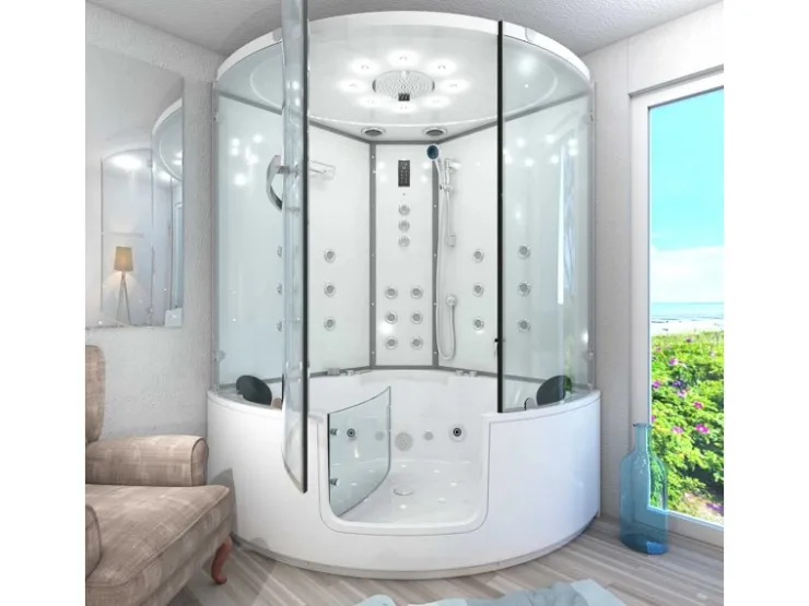 AcquaVapore Badlüfter^AquaVapore Dampfdusche Whirlpool Dusche Duschkabine K60-WS-TH-EC-SC 140x140cm
