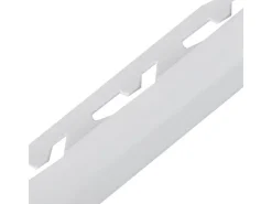 Arcansas Sockel-Fliesen^Viertelkreis PVC Weiß 1,2 x 2,1 x 250 cm