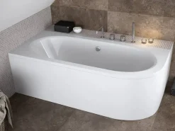 Abläufe^Bad Land Badewanne Eckwanne AVITA 180x80 Links Mit AcrylSchürze Ablauf Füße