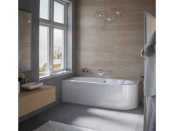 Abläufe^Bad Land Badewanne Eckwanne AVITA 180x80 Links Mit AcrylSchürze Ablauf Füße