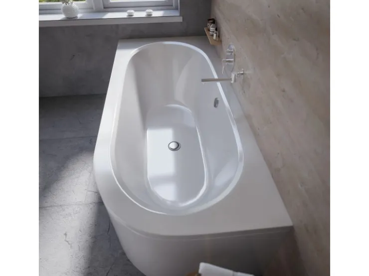 Abläufe^Bad Land Badewanne Eckwanne AVITA 180x80 Links Mit AcrylSchürze Ablauf Füße