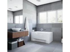 Abläufe^Bad Land Badewanne Rechteck CAPRI 100x70 Mit AcrylSchürze Ablauf Füße