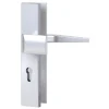 Wohnungseingangstüren*Basi - ES0 - Vollmaterial-Schutzbeschlag Alu F1 Wechsel-Garnitur Lochung PZ - 12 mm Schildstärke 92-10 mm - 7900-0201