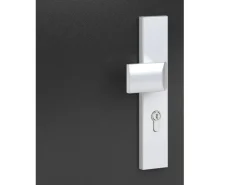 Wohnungseingangstüren*Basi - ES0 - Vollmaterial-Schutzbeschlag Alu F1 Wechsel-Garnitur Lochung PZ - 12 mm Schildstärke 92-10 mm - 7900-0201