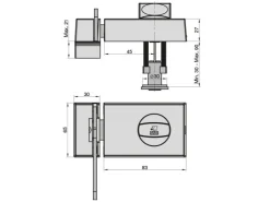 Wohnungseingangstüren*Basi - Türzusatzschloss - KS 500 - Dornmaß 45 mm - Silber - Käntige Ausführung - 2-Tourig -mit Sperrbügel - 1304-0205