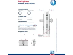 Wohnungseingangstüren*Basi - V50 - Profil-Doppelzylinder - 35/55 mm - Verschiedenschließend - Not- und Gefahrenfunktion