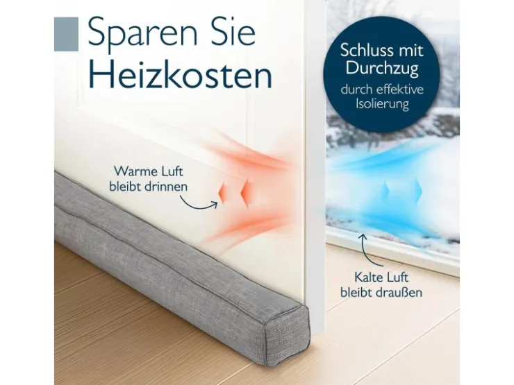 Beautissu Türdichtungen|Fensterdichtungen^Levante MM Zugluftstopper 6,5x80cm 2tlg Grau