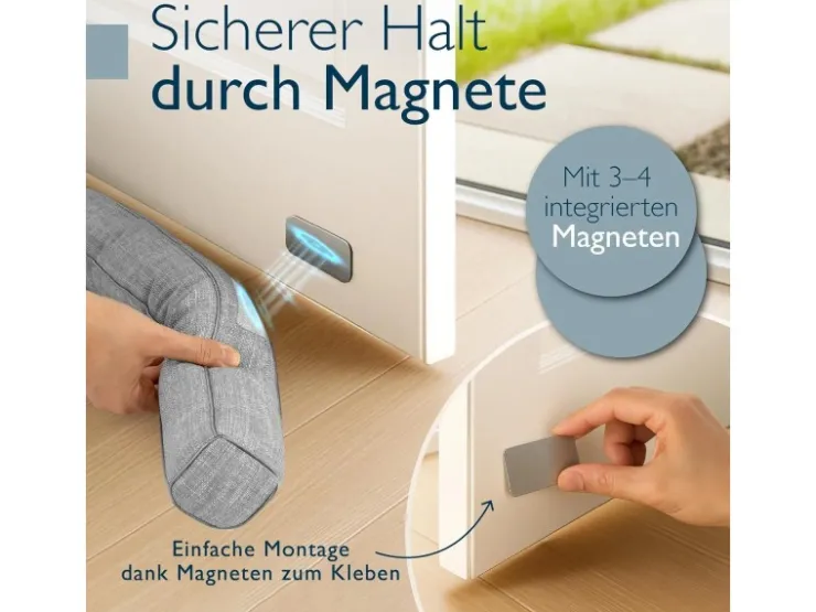 Beautissu Türdichtungen|Fensterdichtungen^Levante MM Zugluftstopper 6,5x80cm 2tlg Grau