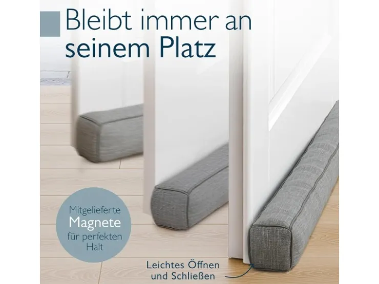 Beautissu Türdichtungen|Fensterdichtungen^Levante MM Zugluftstopper 6,5x80cm 2tlg Grau