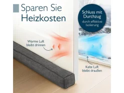 Beautissu Türdichtungen^Levante OM Zugluftstopper 6,5x120cm Dunkelgrau 2tlg Dunkel-Anthrazit