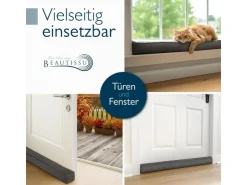 Beautissu Türdichtungen^Levante OM Zugluftstopper 6,5x100cm Dunkelgrau Dunkel-Anthrazit