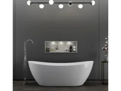 Abläufe^Bernstein Freistehende Badewanne DALIA Acryl Weiß Glänzend 170x72x60