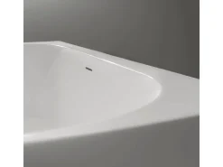 Abläufe^Bernstein Halb Freistehende Raumsparbadewanne NORA Acryl Weiß Matt 170x80 cm
