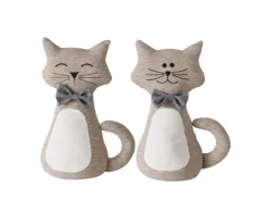 Boltze Türstopper^Home Türstopper Kitty 2-fach Sortiert 31 cm x 9 cm x 11 cm Beige-Weiß