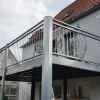 Balkone^Designbalkon Large 350 x 300 x 290cm Holzfußboden mit Stabgeländer