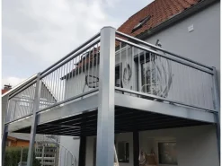 Balkone* Designbalkon Large 350 x 300 x 290cm BPC-Boden in Anthrazit mit Stabgeländer