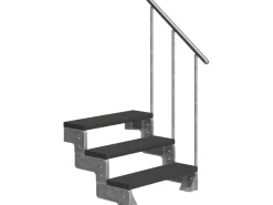 Außentreppen*Dolle Außentreppe Gardentop 3 TRIMAX-Stufen 100 cm + Alu-Geländer Anthrazit