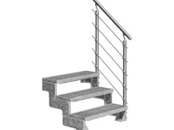 Außentreppen*Dolle Außentreppe Gardentop 3 Gitterroststufen 80 cm inkl. Geländer