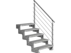 Außentreppen*Dolle Außentreppe Gardentop 5 Gitterroststufen 80 cm inkl. Geländer
