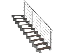 Außentreppen*Dolle Außentreppe Gardentop 10 Trimax-Stufen 100 cm Dunkelbraun + Prova-Geländer