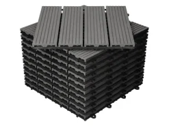 Drainage*ECD Germany WPC Terrassenfliesen 30x30 cm 11Er Spar Set in Holzoptik Anthrazit