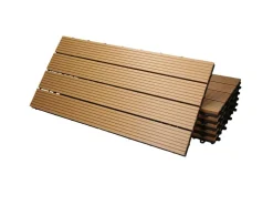 Drainage*ECD Germany WPC Terrassenfliesen 60x30 cm 18Er Spar Set Teak in Holzoptik