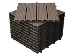 Drainage*ECD Germany WPC Terrassenfliesen 30x30 cm 22er Spar Set in Holzoptik Dunkelbraun